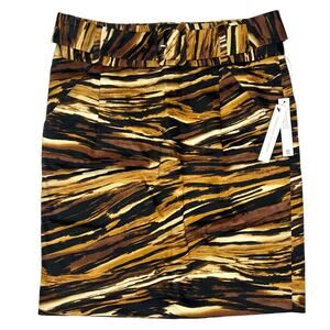 Adrienne Vittadini Animal Print Pencil Skirt Size 4 Wild Safari Tiger Stripes